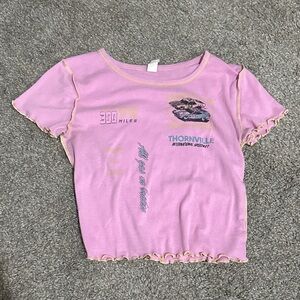 Pink cropped T-shirt